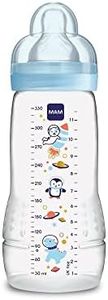 Intrucciones en lengua extranjera - Mam - Botellas segunda infancia, 330ml, a partir de 6 meses en adelante, tipo de flujo X, Color: Azul