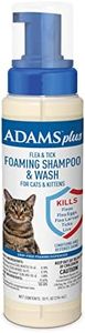 Adams Plus Flea & Tick Foaming Shampoo & Wash for Cats & Kittens Over 12 Weeks | Sensitive Skin Flea Treatment for Cats and Kittens | Kills Adult Fleas, Ticks, and Lice On Contact | 10 Oz