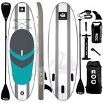 Roc Inflatable Stand Up Paddle Boards with Premium SUP Paddle Board Accessories, Wide Stable Design, Non-Slip Comfort Deck for Youth & Adults (Oceans, 10 FT)