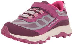 Merrell Kids Girls Moab Speed Low A/C WTRPF Trail Running Sneaker, Grey/Berry, 7 W US