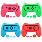 FASTSNAIL 4 Pack Grips Kit Compatible with Nintendo Switch/Switch OLED Animal Crossing for Joy-Con, Wear-Resistant Grip Controller for Joy-con & OLED Model for Joycon with 12 Thumb Grip