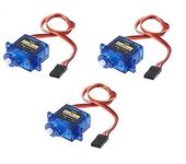 Super Debug TowerPro SG90 Micro Servo Motor 9grms 180 Degree Rotation Motor for Robotics Science Project Drone, Hobby Kit Pack of 3