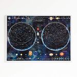 Stars and Constellations Glow in the Dark Map - Stargazers and Night Sky Poster Gift - 84.1 x 59.4 cm