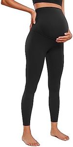 CRZ YOGA Womens Butterluxe Maternity Leggings Over The Belly 25" - Buttery Soft Workout Activewear Yoga Pregnancy Pants Black Medium