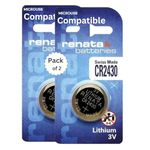 MICROUSB Compatible with Renata Original 100% Cell CR 2430 Lithium Coin Button CR2430 Battery 3V, Suitable for Camera, Scales Wearables & Medical Devices Blister Pack (Pack of 5)