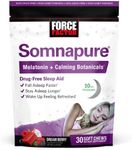 FORCE FACTOR Somnapure Soft Chews with 10mg Melatonin, L-Theanine, Chamomile, Lemon Balm, Dream Berry Flavor, 30 Soft Chews