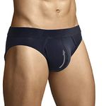 ARIUS Brief with Front Fill to Increase The Volume and Size of The Male Attributes and give a Rounded Shape - Push up and Fill - Made in Europe (L) Black