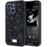 BEZ Case for iPhone 13 Case Glitter, with Bling & Co. Series, Sparkle Diamond Crystal Bling Case Cover Compatible with iPhone 13, Jet Black