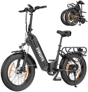 ESKUTE E Bike Star, Klapprad Elektrofahrrad mit 20 Zoll Fat Tire, 65Nm 250W Motor, Aluminium-Leichtbau, Reichweite bis zu 120 km, 7 Gang Getriebe Ebike Herren Damen für MTB, Strand & Schnee, Schwarz