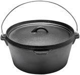 Warmiehomy Cast Iron Dutch Oven,6L Pre-Seasoned Cast Iron Pot with Lid,Fire Pot Steel Handle for Outdoor indoor Camping Cooking Baking