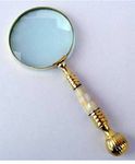 Retro Collections Nautical Magnifying Glass Dia 4"Office Brass & Mother of Pearl Reading Magnifier