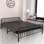 Honey Touch Nova Folding Queen Size Bed with Ortho Tri Layer Mattress | No Assembly Required | Foldable Bed for Sleeping/Guests/Rented Apartments/Bedroom(5x6.25ft, Black)