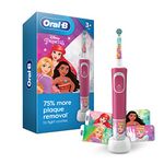 Oral-B Kids Rechargeable Electric Toothbrush Featuring Disney Princess, for Kids 3+ (Character May Vary)