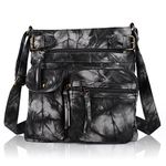 Angel Barcelo Crossover Purse and Handbags Crossbody Bags for Women,Ultra Soft Leather Neatpack Bag Shoulder Purses for Girl Black Grey