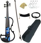 Aliyes Premium Silent Electric Violin 4/4 Full Size Violinist/Professional Student Violin For Beginner Solid Wood Violin Kit String,Shoulder Rest,Rosin（DSZB0015）