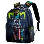 Backpack For Students Kids Teens Motocross Lightweight Waterproof School Bookbags, Travel, Or Work Bookbag 29.4x20x40cm