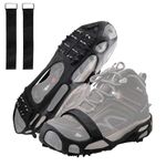 Proberos®1 Pair Ice Cleats for Shoes 24 Manganese Steel Spikes Design Ultra Strong Traction Anti-skid Ice Cleats with Fasten Straps Ice Cleats Outdoor Ice Cleats for Walking, Trekking, Hiking, M