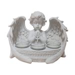 Open Wings Cherub with Three Tea Lights - DF19385