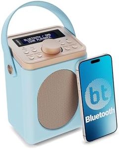 Portable DAB+ Radio with Bluetooth | 15 Hour Battery Playback and Mains Powered | Dual Alarm & Snooze Function| 20+ Presets, LED Display, FM, Headphone Jack | MAJORITY Little Shelford (Duck Egg)