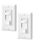 DEWENWILS Dimmer Switch for LED Lights, 600W Incandescent/Halogen and 150W CFL/LED, Single-Pole or 3-Way Dimmer Light Switch, White, 2 Pack