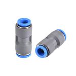 sourcing map Straight Push to Connector Reducer Fitting 12mm to 10mm Quick Release Pneumatic Connector Plastic Union Pipe Tube Fitting Grey 2Pcs