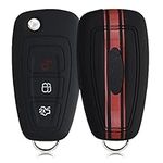 kwmobile Silicone Key Fob Cover Compatible with Ford 3 Button Car Flip Key