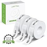 NELKO Genuine P21 Label Maker Tape, Adapted Label Print Paper, 14x40mm (0.55"x1.57"), Standard Laminated Office Labeling Tape Replacement, Multipurpose of P21, 180 Tapes/Roll, 3-Roll, (Transparent)
