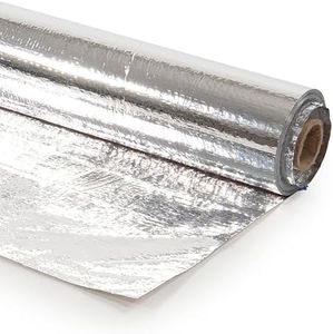 Solid Radiant Barrier 4' x 125' (500 Square Feet), Non-Perforated Radiant Barrier Insulation Roll, Eco-Friendly Reflective Insulation to Increase Energy Efficiency, Foil Vapor Barrier