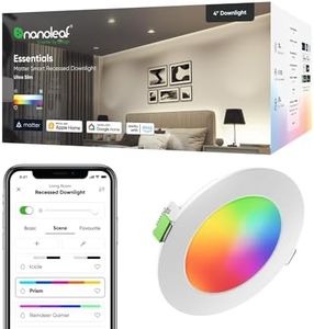 Nanoleaf Essentials Smart LED Downlight, WiFi Recessed Ceiling Light, 810 Lumens, 2700K–6500K Tunable White, Dimmable 9W 230V, 3.5", App & Voice Control, 1 Pack