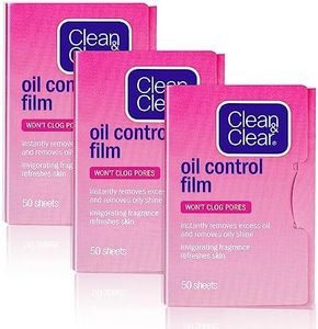 Beauty Kate Compatible Pink Oil Control Film for Clean & Clear Blotting Paper Oil-absorbing Sheets, 50 Sheets (Grapefruit Fragrance，Pack of 3)