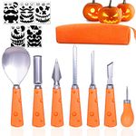 Taspire 7 Packs Pumpkin Carving Kit with Stencils, (Halloween Pumpkin Carving Tools Set), Pumpkin Carving Set