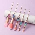 Interstellar Baby Makeup Brushes Set - 5pcs Anime Stitch Ohana Makeup Brush Kit for Women Teen Girls (Stitch makeup brushes 3) (Stitch makeup brushes 3)