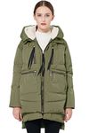 OROLAY Women's Thickened Down Jacket Warm Winter Down Coat Green M