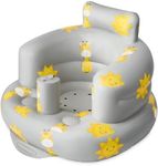 SplashEZ Inflatable Baby Seat - Sit-Up Chair for Kids 3 Months to 3 Years, Blow-Up Baby Seat with Air Pump for Home, Inflatable Sit Me Up Chair for Infant Back Support, Floor & Travel, Giraffes