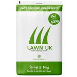 Lawn UK Hardwearing Grass Seed - Sprogs & Dogs Grass Seeds Fast Growing - 500g up to 15sqm Coverage - Ideal for Family Lawns - Super Durable Perfect for Children & Pets