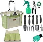 INNO STAGE 11 Pieces Gardening Tools Set Heavy Duty Supplies Garden Tool Kit with Storage Tote Bag and Gloves, Gift for Plant Lovers for Men and Women