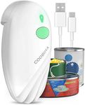 COOBIIYA Powerful Electric Can Opener, Rechargeable Can Opener Cordless for Seniors for Kitchen- One Touch Can Automatic Electric Opener with Smooth Edge (White)