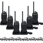 Retevis RT17 Two Way Radios Long Range, Rugged Walkie Talkies for Adults, 1200 mAh Battery,Walkie Talkie with Earpieces, 2 Way Radios with Headsets,Team Management, Security, School(6 Pack)