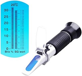 Brix Refractometer with ATC Digital Handheld Refractometer for Homebrew Wort Beer Wine Fruit Sugar, Dual Scale-Specific Gravity 1.000-1.130 and Brix 0-32% (Black)