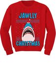 TeeStars - Jawlly Christmas Shark Ugly Christmas Toddler/Kids Sweatshirt 5/6 Red