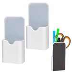 LUTER 2pcs Magnetic Pen Marker Holders, Dry Erase Marker Magnetic Cup Holder Organizer Home Office Supplies for Refrigerator Whiteboard Locker (White)