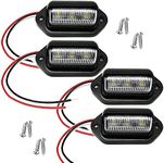Xnourney 4PCS LED Number Plate Light, 12V-24V DC Waterproof 6-SMD License Plate Lamp Taillight, For Truck SUV Trailer Van RV Boats as Step Courtesy Light, Dome