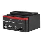 Dual-Bay 2.5"/3.5" Hard Drive Dock Station IDE HDD Enclosure Docking Dock Station USB2.0 Hub Card Reader