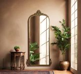 CORSICA DESIGNS Aluminium | Full Length Victorian Arched Mirror | Rust-Resistant & Shatterproof Wall Mirror | Living Room, Bedroom & Dressing (Vintage Brass, 5X2Ft)