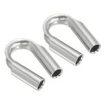 PATIKIL 3/8"/ 10mm Wire Rope Tube Thimble, 2 Pack 304 Stainless Steel Rope Thimbles for Towing Rigging, Silver