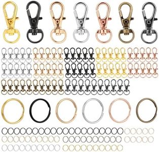 Belle Vous Crochet Mousqueton en Métal et Anneau de Porte Clef (140 pièces) - Anneaux Porte-clés en Lot et Fermoirs de Porte Clé - Attache pour Sac et Kit de Fabrication de Bijoux