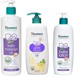 Himalaya Baby Massage Oil (500ml), Herbals Lotion (400ml) and Gentle Bath (400ml) Combo