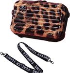 Hard Shell Cosmetic Case Makeup Handbag Mini Hard Shell Suitcase Protective Storage Case Bag for Toiletry Overnight Travel Water Resistant Crash Proof (Leopard)