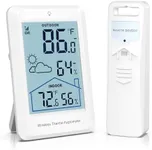 ORIA Indoor Outdoor Thermometer Hygrometer, Wireless Temperature Humidity Monitor, Battery Powered Home Weather Station with Weather Forecast, Max/Min Value, 328ft Range Remote Sensor