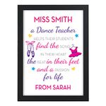 Personalised Dance Teacher Thank You Gifts - Ballet, Tap Dancing Teacher Thank You Gifts - ANY RECIPIENT from ANY NAME - A5, A4 Prints and Frames - 18mm Wooden Blocks